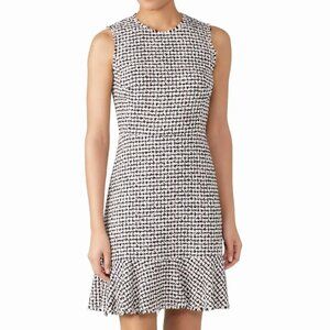 Rebecca Taylor Sleeveless Dress - Women's 6 Black Pink Cream - Tweed Ruffle